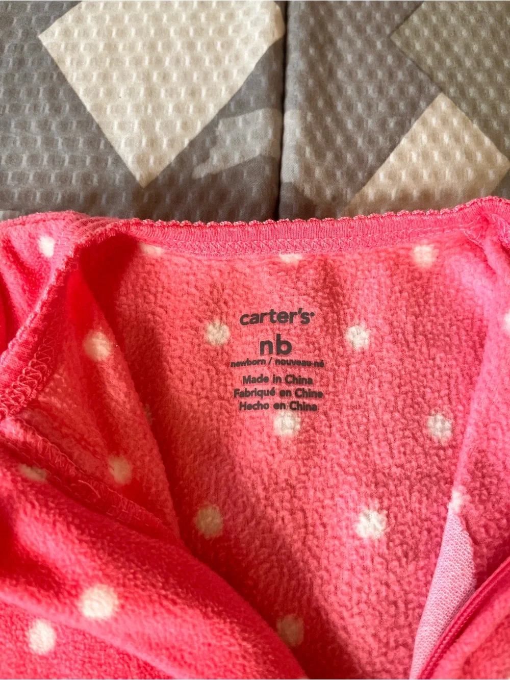 Carter's Pink Polka Dot Koala Footed One-Piece